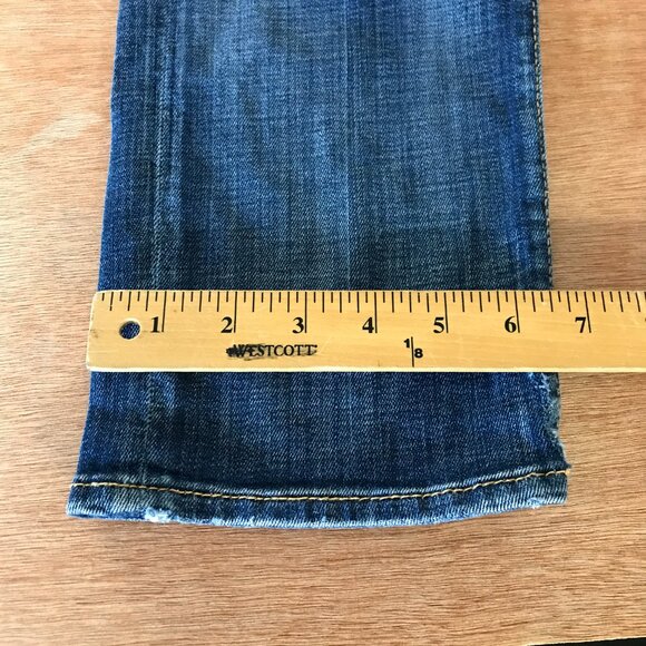 Dsquared2 Jeans Men 48 W32 Blue Low Rise Button Fly Distressed Selvedge Grunge - Picture 6 of 14